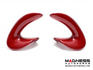 Alfa Romeo 4C Steering Wheel Trim - Carbon Fiber - Side Cover Set - Red Candy 